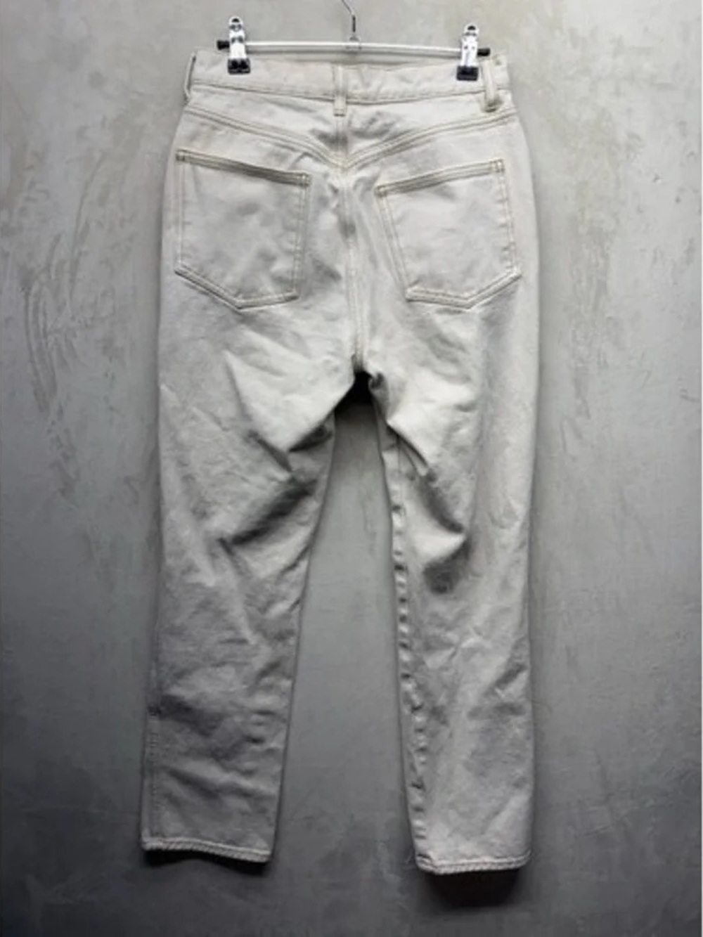DOEN Jeans Women's 26 White High Rise Straight Leg Light Wash Cotton 5-Pocket
